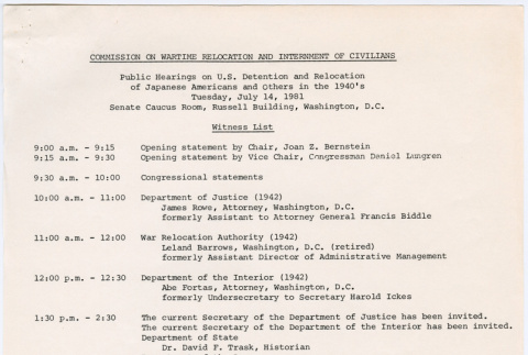 Public Hearings of the Commission of Wartime Relocation and Internment of Civilians July 14, 1981 (ddr-densho-523-768)