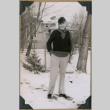 Man poses in the snow (ddr-densho-397-43)