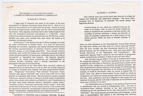 The American Concentration Camps: A Cover-Up Through Euphemistic Terminology (ddr-densho-1007-1831)