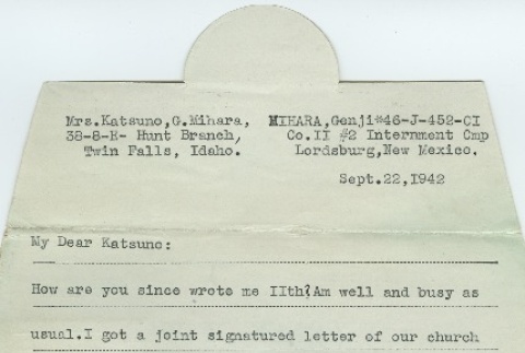 Letter from Issei man to wife (September 22, 1942) (ddr-densho-140-134)