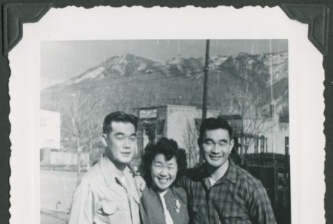 Umeyo Sakagami with her brothers Matsuo and Masao (ddr-densho-328-368)