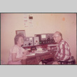 Agnes and Chester Sakura sitting by wireless set (ddr-densho-523-613)