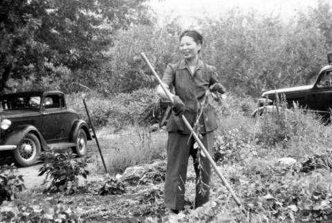 Nisei woman gardening (ddr-densho-2-62)