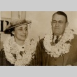 Lawrence M. Judd and a woman wearing leis (ddr-njpa-2-480)