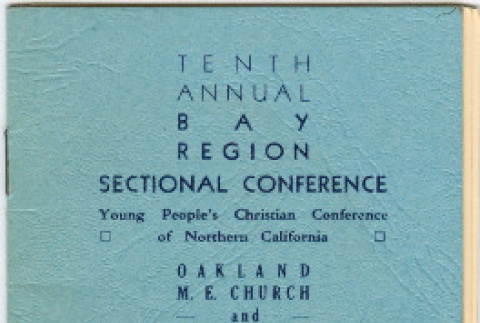 Program for Tenth Annual Bay Region Sectional Conference of YPCC (ddr-densho-341-31)