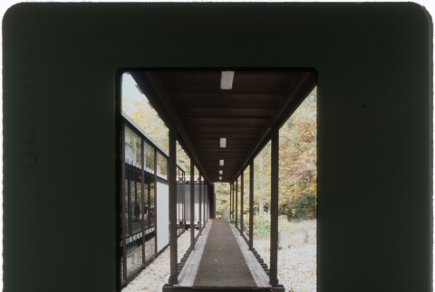 Looking down an exterior walkway at the Lynton project (ddr-densho-377-438)