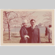 Yoko and Lawrence Miwa viewing the cherry blossoms (ddr-densho-437-4)