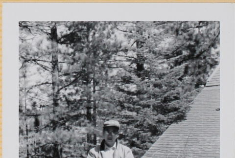 Atsumichi Hardy Shiomi standing on deck (ddr-densho-522-410)