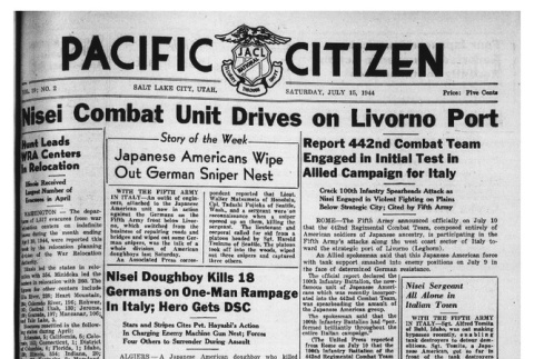 The Pacific Citizen, Vol. 19 No. 2 (July 15, 1944) (ddr-pc-16-29)