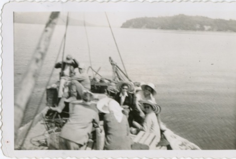 A group heading out on a boat (ddr-densho-296-199)