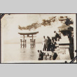 Group of men and shrine in lake (ddr-densho-326-247)
