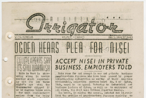 Minidoka Irrigator Vol. II No. 6 (January 20, 1943) (ddr-densho-119-164)