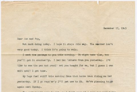 Letter from Tadashi Ishida to Mr. & Mrs. Y Ishida (ddr-densho-535-303)