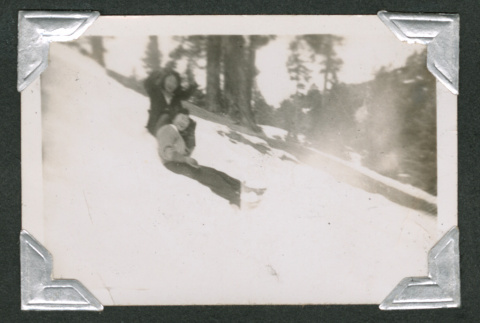 Two friends in snow (ddr-densho-550-155)