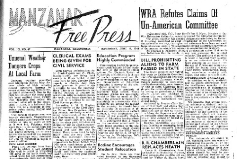 Manzanar Free Press Vol. III No. 47 (June 12, 1943) (ddr-densho-125-139)
