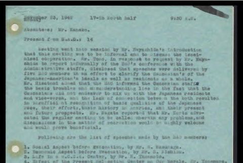 Minutes from the Heart Mountain Block Chairmen meeting, November 23, 1942 (ddr-csujad-55-323)