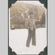 Joe Iwataki standing in snow (ddr-ajah-2-276)