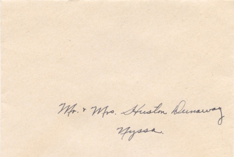 Envelope to Mr. and Mrs. Houston Dunaway (ddr-one-3-130)
