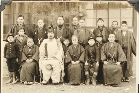 Japanese relatives with a Shinto priest (ddr-densho-259-497)