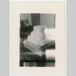 Photograph of wedding cake at Manzanar incarceration camp (ddr-csujad-47-353)