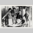 Group of 5 women outside house (ddr-densho-426-458)