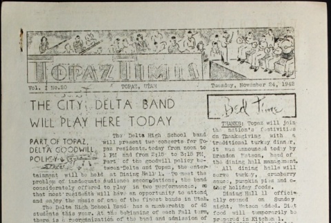 Topaz Times Vol. I No. 21 (November 24, 1942) (ddr-densho-142-31)