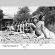 Ten girls in swim suits sitting in a row (ddr-ajah-3-335)