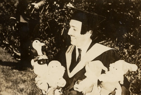 Walt Disney receiving an honorary Master of Arts from Harvard University (ddr-njpa-1-396)