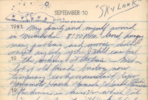 Diary entry, September 10, 1942 (ddr-densho-72-65)