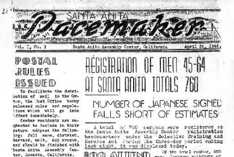 Santa Anita Pacemaker Vol. I No. 3 (April 28, 1942) (ddr-densho-146-2)