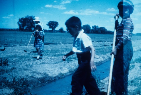 Schoolchildren working in a field (ddr-densho-160-64)