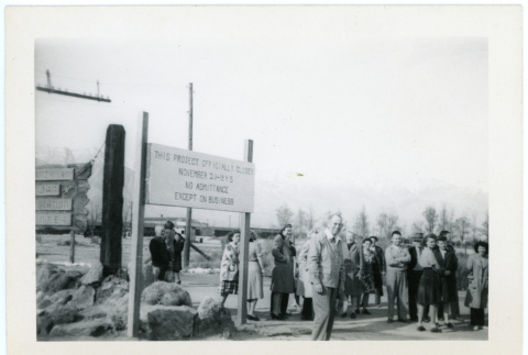 Photograph of Manzanar closing (ddr-csujad-47-346)