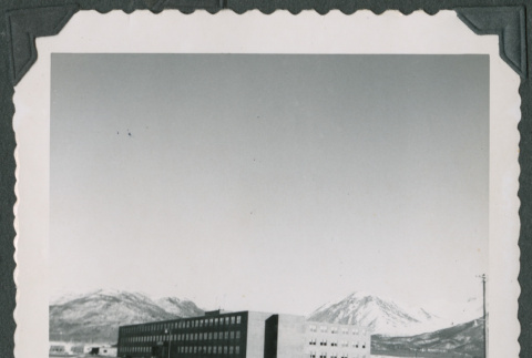 Building with mountain in background (ddr-densho-442-174)