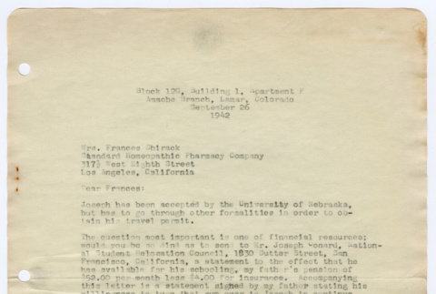 Letter from John S. Ishikawa to Frances Shirack (ddr-densho-468-126)