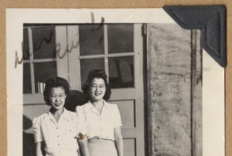 Two women standing outside a door (ddr-densho-542-300)