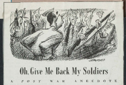 Oh, give me back my soldiers: a post war anecdote (ddr-csujad-49-196)