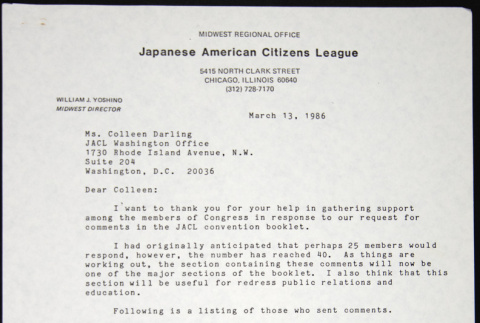Letter to Colleen Darling from Bill Yoshida (ddr-chijacl-1-672)