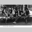 Campers sitting at a picnic table (ddr-densho-336-419)