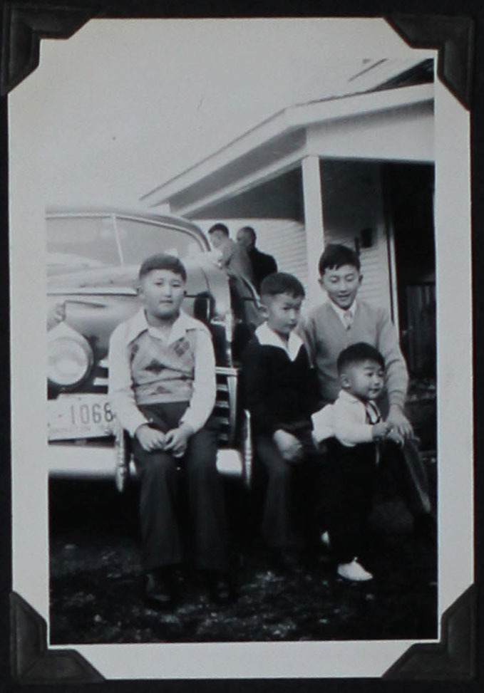 ddr-densho-359-1471 — Boys pose with car | Densho Digital Repository